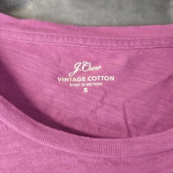 JCrew Women Vintage Cotton T-Shirt S Purple Casual Basic Everyday Closet‎ Staple - Picture 2 of 10